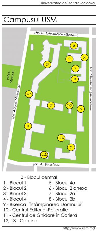Harta campusului USM